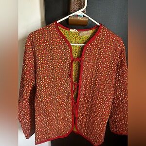 Vintage 70s/80s Quilted Cotton Jacket Boho Prairiecore Cottagecore Size M